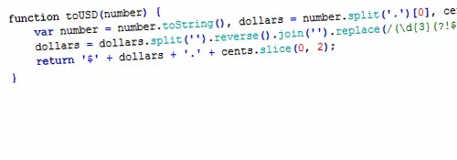 How can I format numbers as currency in JavaScript?